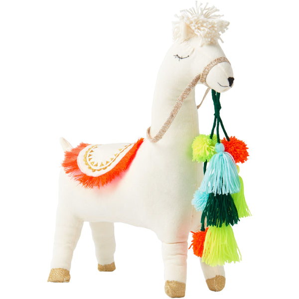 meri meri hugo llama large toy - kodomo boston, organic cotton toys for kids, fun llama toys for childrens