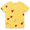 mini rodini heart rib short sleeve tee yellow - kodomo baby tops - children's clothing in boston, Mini rodini - bobo choses, atsuyo et akiko, belle enfant, mamma couture, moi, my little cozmo, nico nico