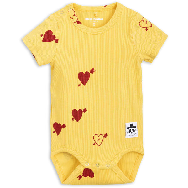 mini rodini heart rib body yellow - kodomo