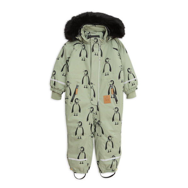 mini rodini kebnekaise penguin overall green - kodomo