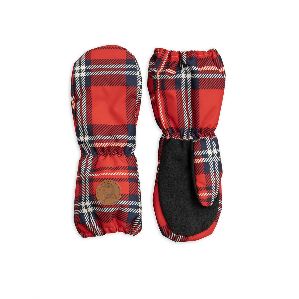 mini rodini alaska check glove red - kodomo