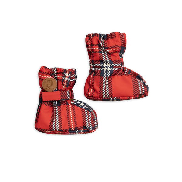 mini rodini alaska baby bootie check red - kodomo