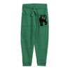 mini rodini panther wool terry trousers green, organic kids clothing at kodomo boston. free shipping.
