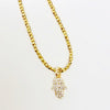 atsuyo et akiko hamsa metalic necklace gold