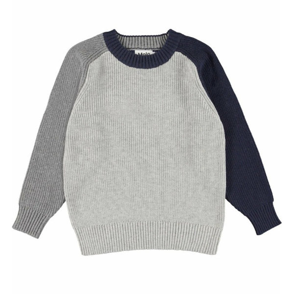 molo bosse knit colorblock sweater grey