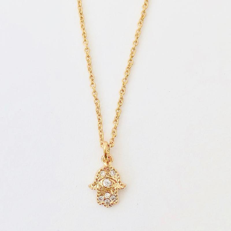 atsuyo et akiko gold filled necklace golden hamsa - kodomo boston, fast shipping