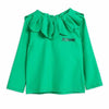 mini rodini strawberry uv top green, girl's sustainable swim top