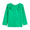 mini rodini strawberry uv top green, girl's sustainable swim top