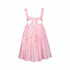paade mode linen dress with ties picnic pink