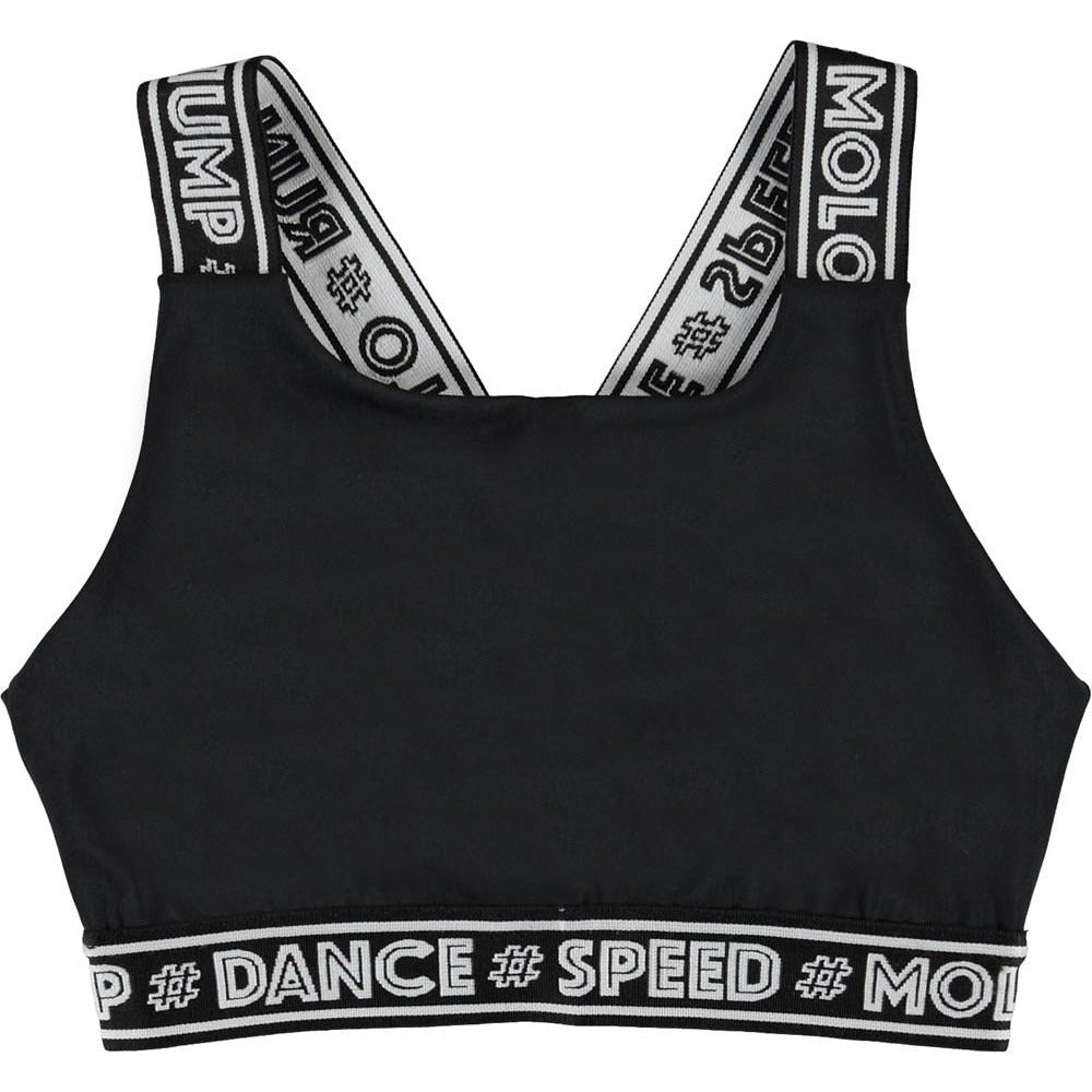 molo oliviana sports top black, girl tween activewear