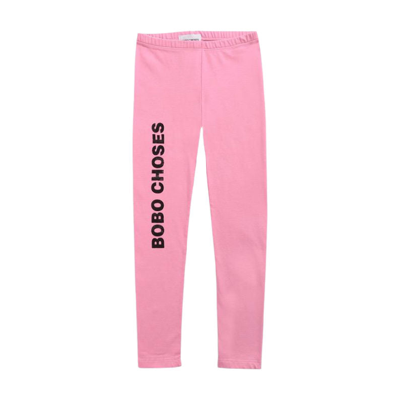 bobo choses iconic collection kid's leggings pink, organic cotton