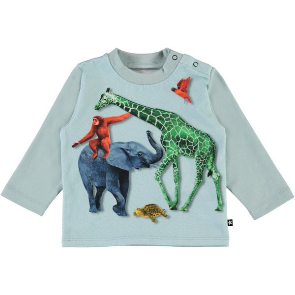 molo enovan long sleeve t-shirt colorful friends, baby printed tops