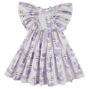 caroline bosmans long dress allover purple teddy print