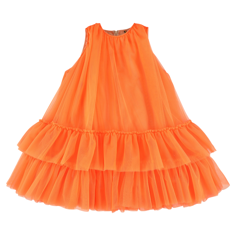 caroline bosmans dress tulle fluorescent orange