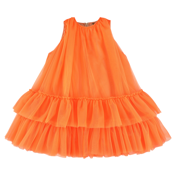 caroline bosmans dress tulle fluorescent orange