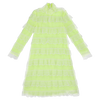 caroline bosmans broderie dress yellow, girl's ruffled dresses