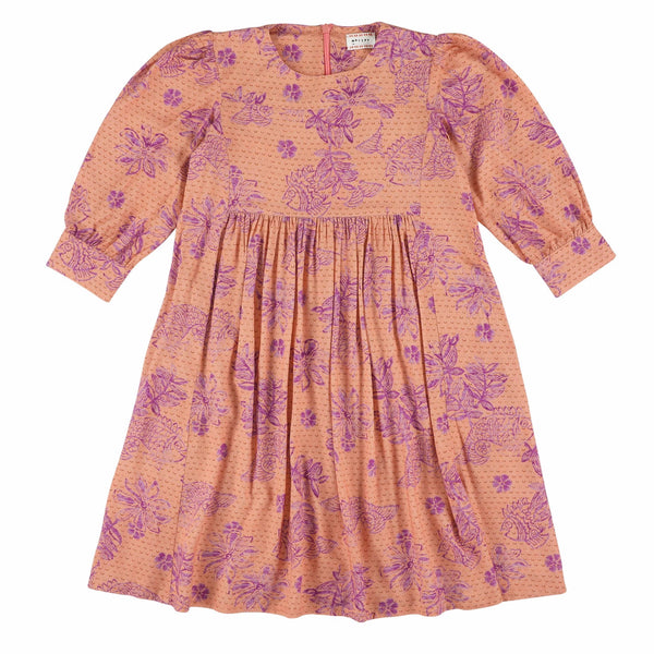 morley lavender fish dress in rose. stylish kids clothing from european fashion brand morley, available at kodomo boston, fast shipping