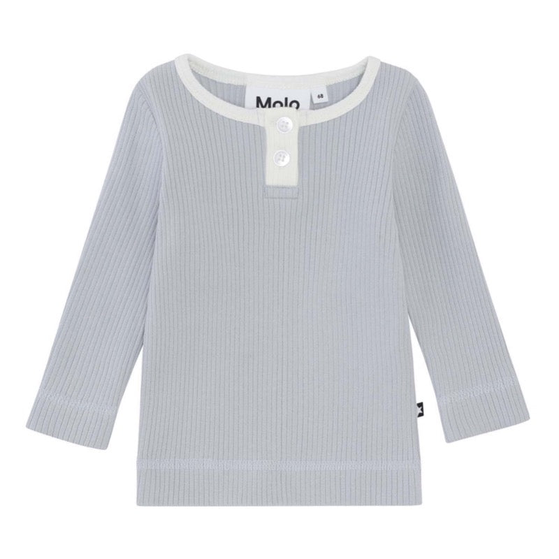 molo earth baby long sleeve shirt pearled blue