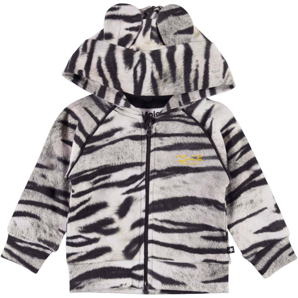 molo dirki baby hoodie tiger white