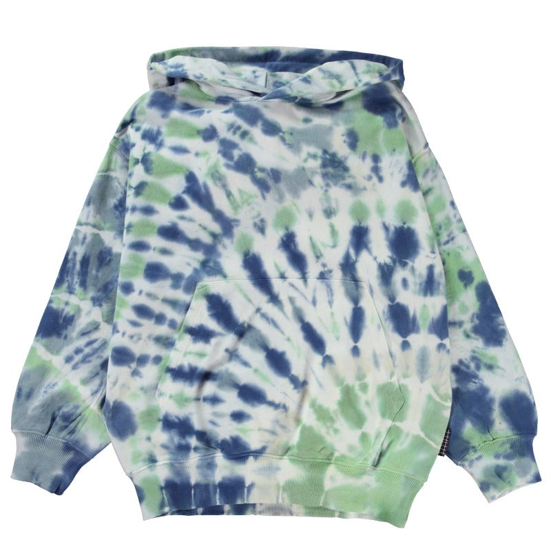 molo maxx hooded sweatshirt blue green dye