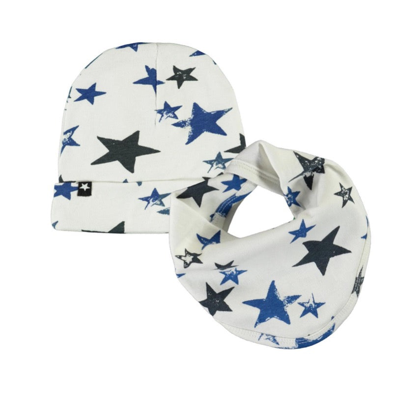 molo baby organic hat and bib gift set