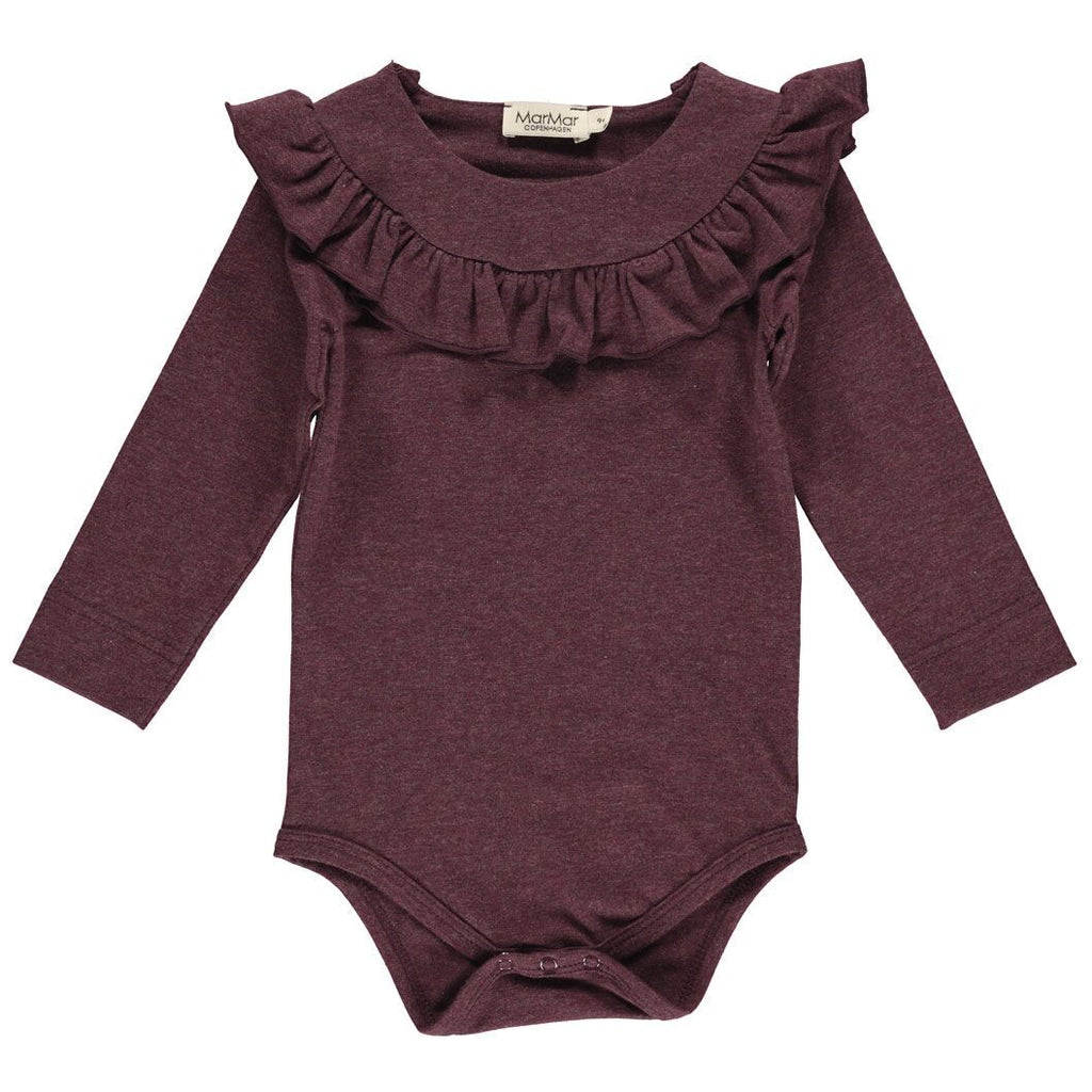 marmar copenhagen bibbi baby body dark plum melange - kodomo