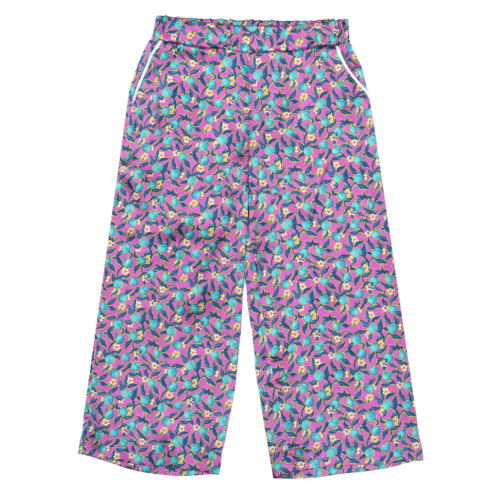 paade mode bowie silk pj trousers pink, special occasion clothing for kids and tweens available at kodomo boston. free shipping