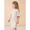 kids on the moon afterglow dress, pink ruffles. spring and summer dresses at kodomo boston, fast shipping.