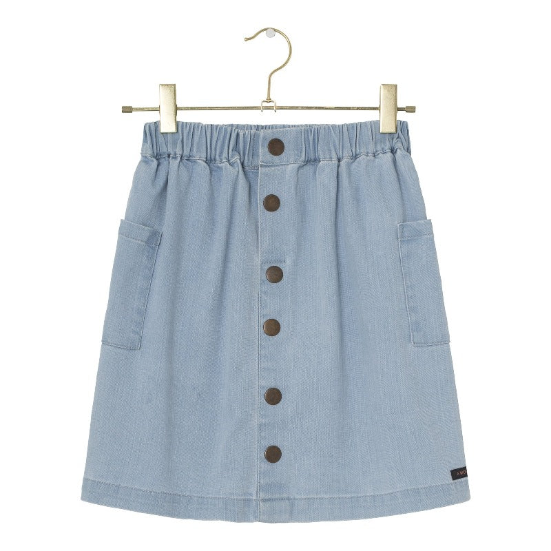 a monday in copenhagen sara skirt pearl blue, girl's cotton denim skirts