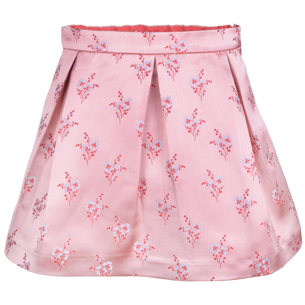 hucklebones snowberry satin jacquard pleated skirt - kodomo boston. free shipping.