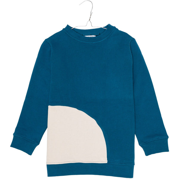 motoreta baby long sweatshirt blue & off white - kodomo boston, fast shipping, new motoreta baby collection