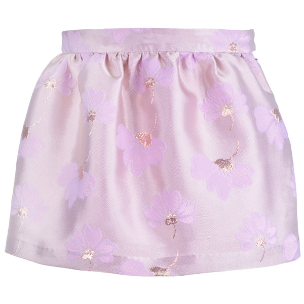 hucklebones gathered skirt lilac/ rose gold - kodomo boston, new arrivals, dressy styles for girls, rose/gold skirts for kids