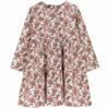 kids on the moon long sleeve flower print dress in shades of pink.
