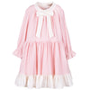hucklebones gathered ruffle dress powder pink/cream