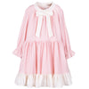 hucklebones gathered ruffle dress powder pink/cream