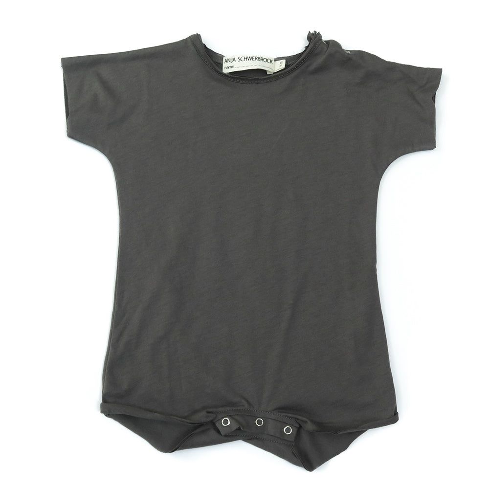 treehouse balno baby body suit charcoal, neutral baby fashion at kodomo boston free shipping