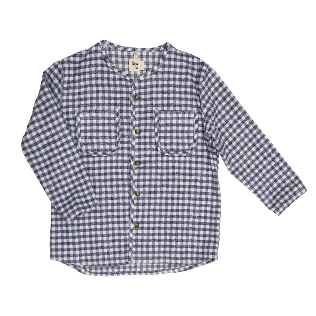 nico nico plaid flannel kids shirt. made in the usa. free shipping from kodomo boston