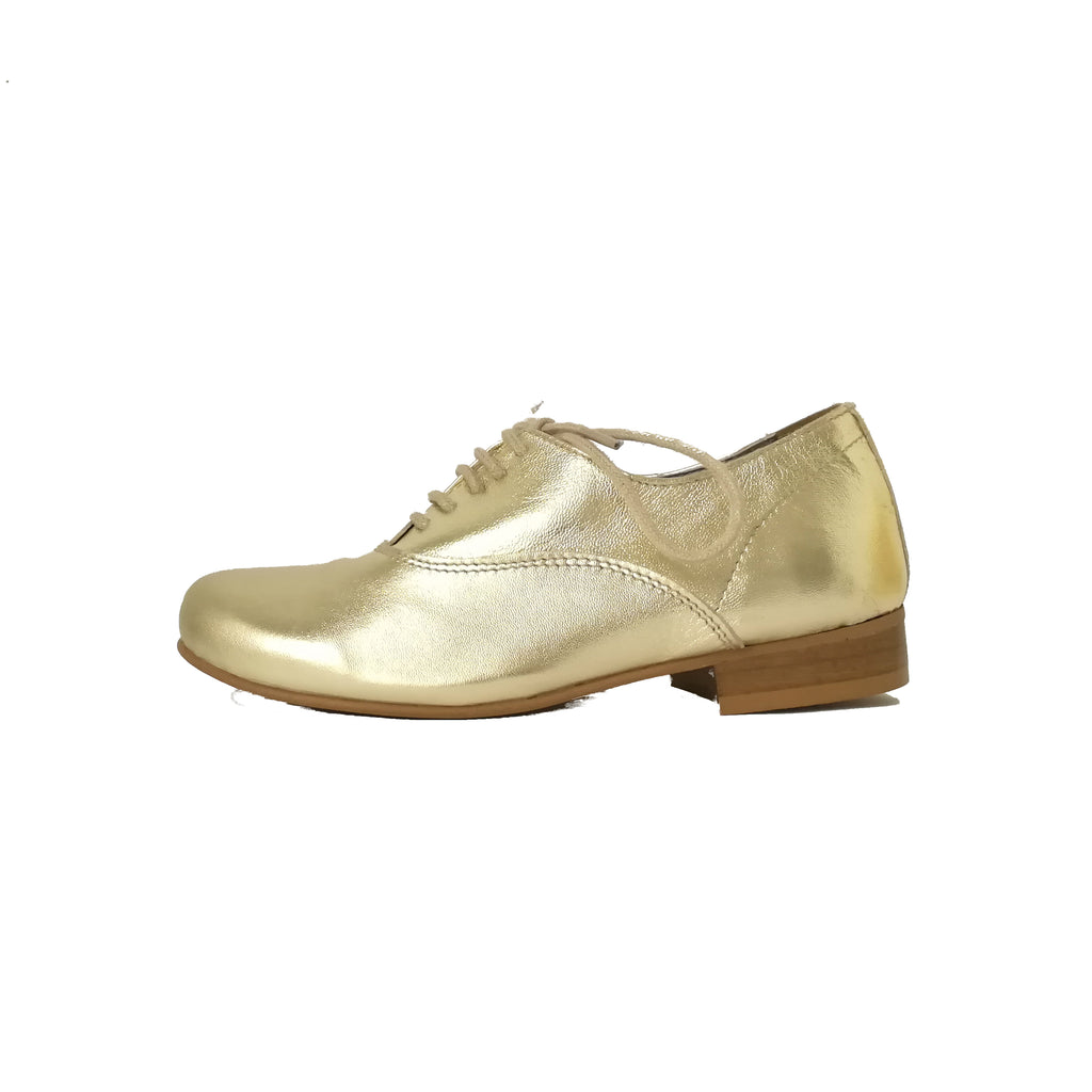 lmdi collection leather oxford shoes gold - kodomo boston, girls and boys oxford shoes
