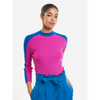 bobo choses womens color block ribbed jumper fuchsia