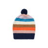 bonton knit pom pom striped beanie