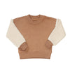 bacabuche sherpa sleeve fleece pullover nude/oatmeal - kodomo boston, fast shipping, organic cotton kids clothes
