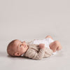 belle enfant cotton pointelle cardigan mushroom