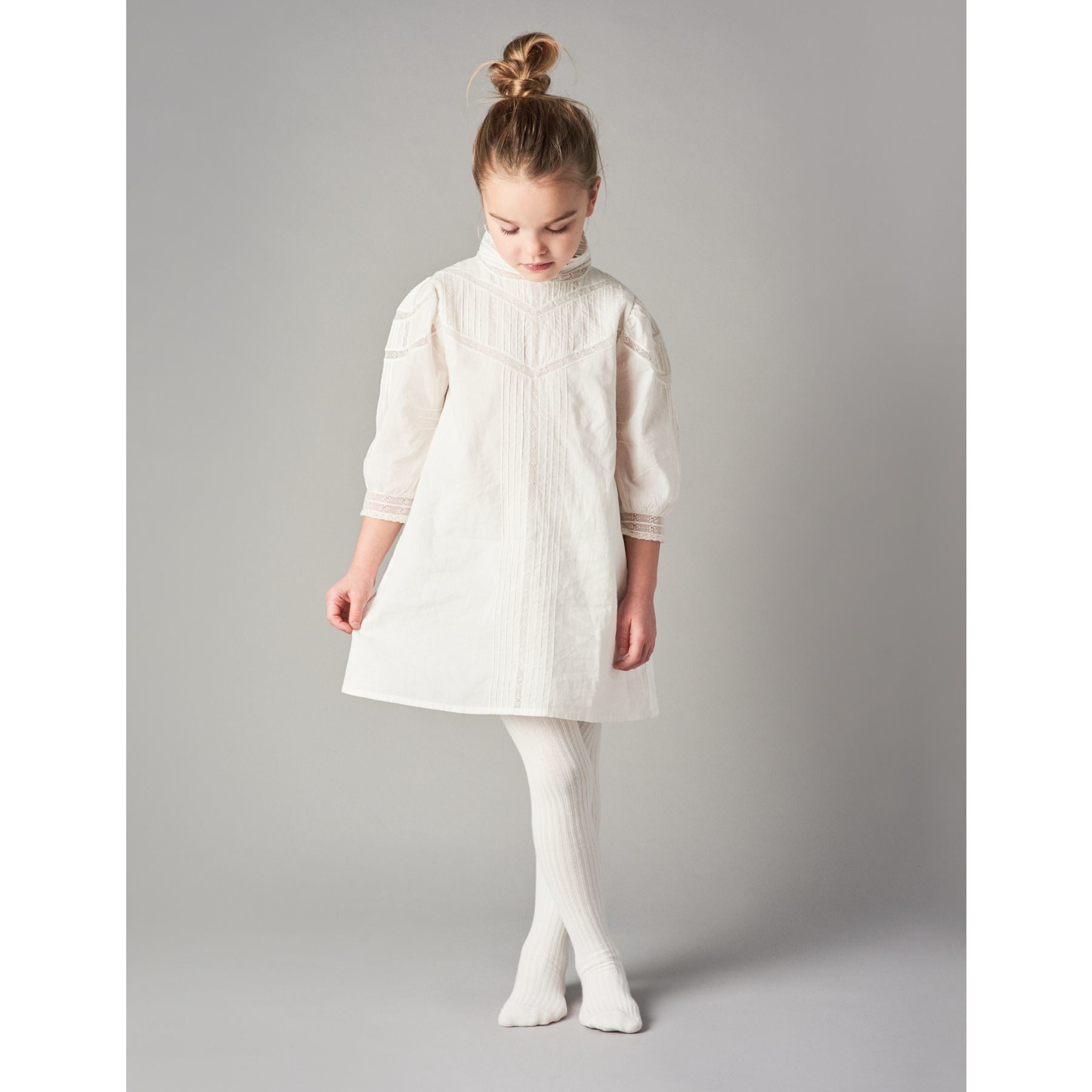 Classic Long Sleeve Tulle and Lace Flower Girl Dress / Girls Special O –  The Little Kitten Boutique