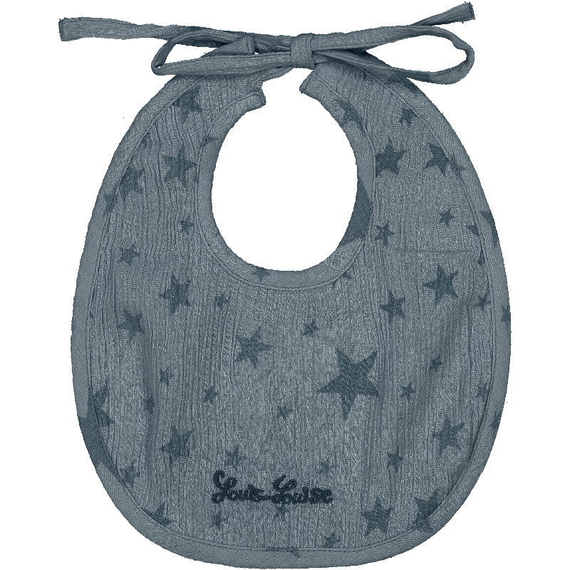 louis louise bulle baby bib cotton crepe blue stars, babies cotton accessories