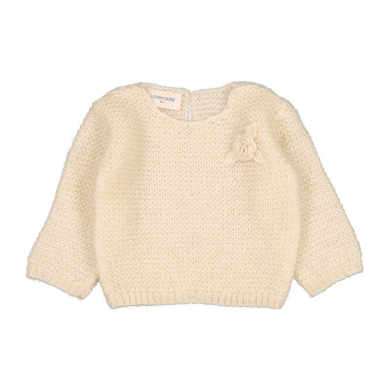 louis louise roxy mohair embroidery baby sweater cream