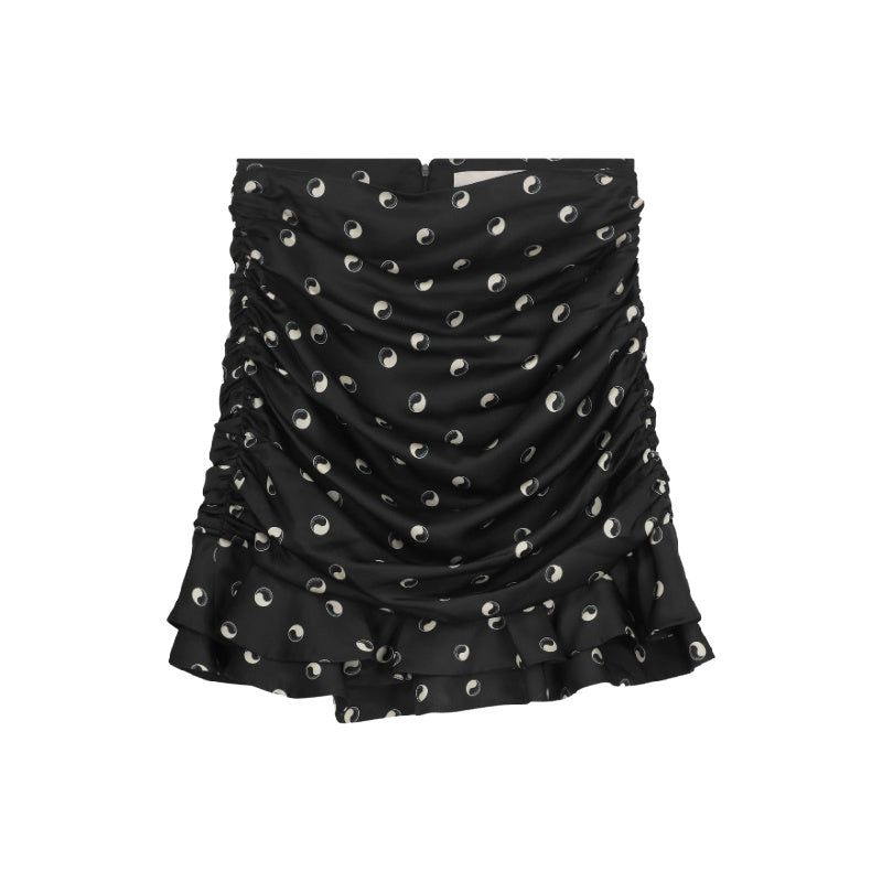 les coyotes de paris sija ruffle skirt black print