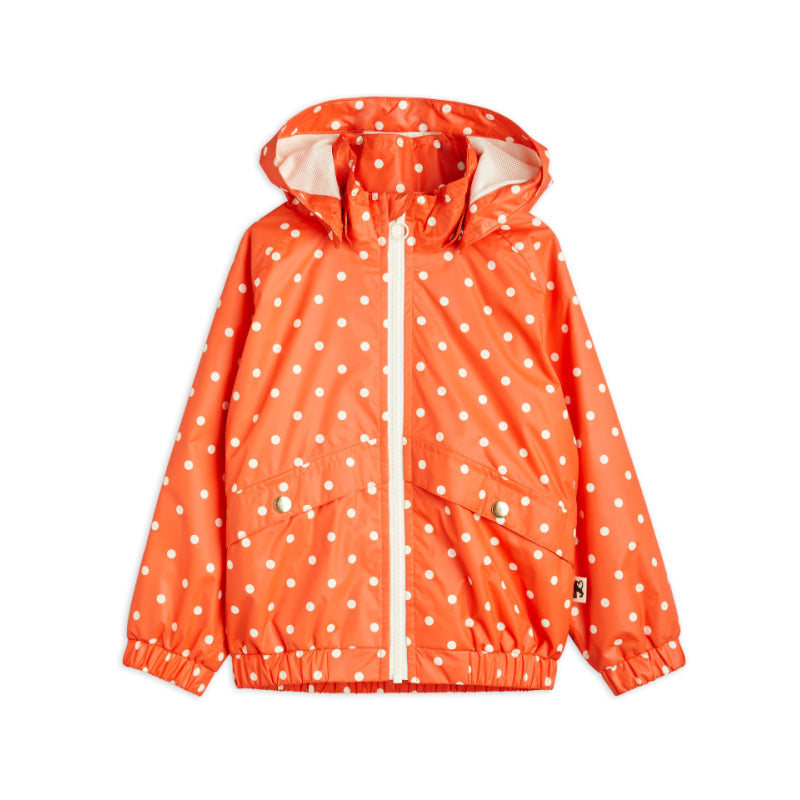 mini rodini polka woven dot sporty jacket red