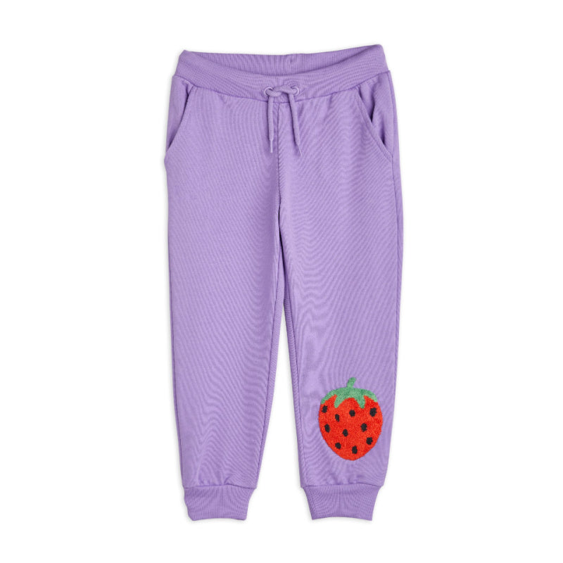 mini rodini strawberries emb sweatpants purple