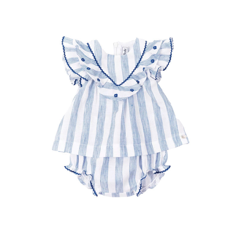 tartine et chocolate blouse and bloomers set blue