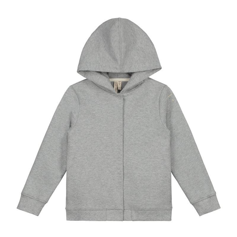 gray label hooded cardigan grey melange